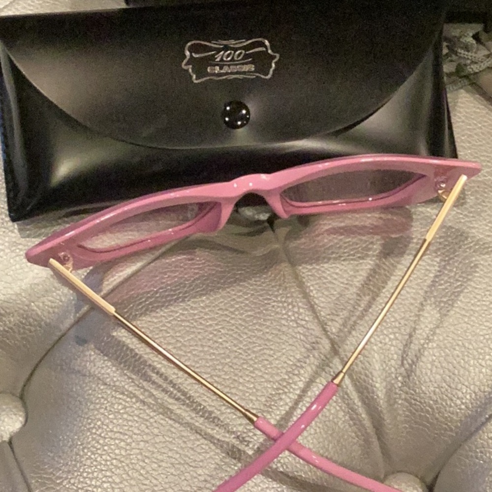 100 Classic Pink Square Sunglasses New - Picture 4 of 9